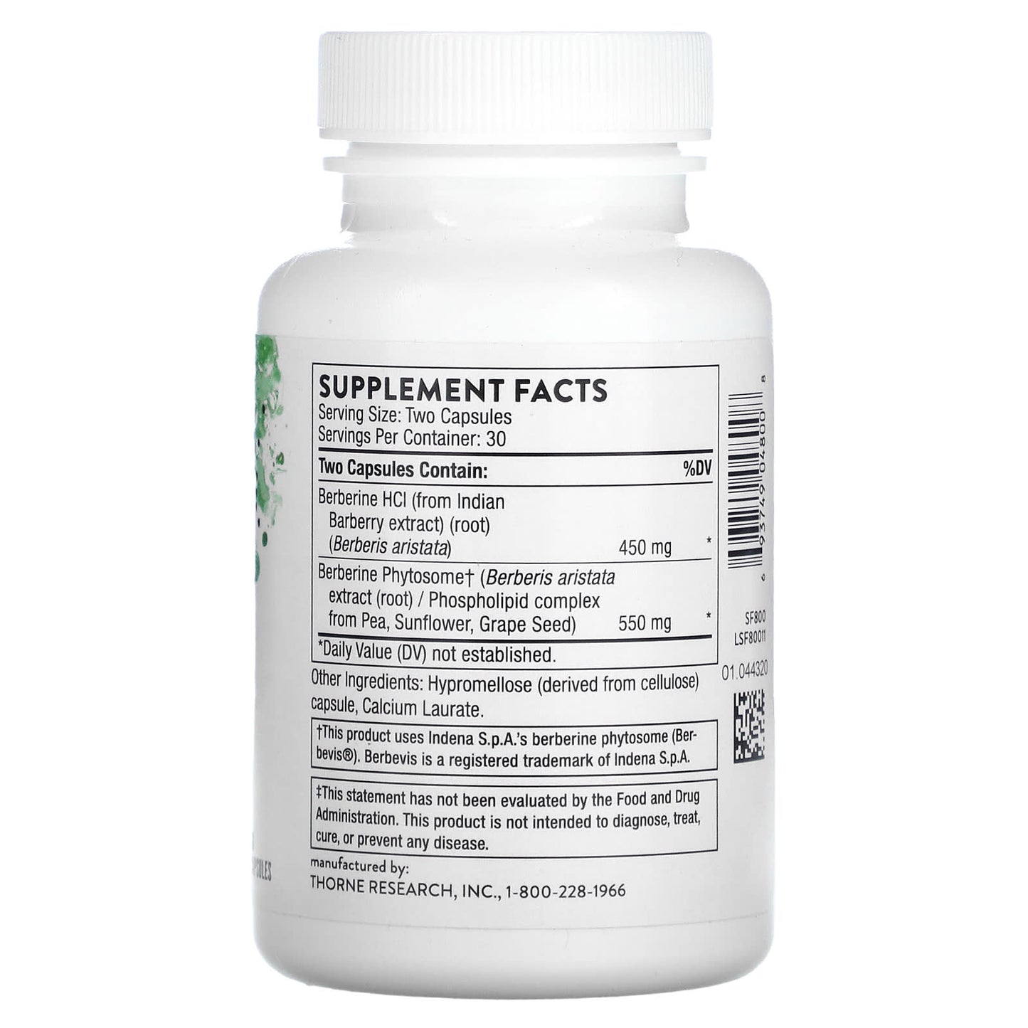 Thorne Research, Berberine, 60 Capsules UPC 693749048008 | HiLife Vitamins