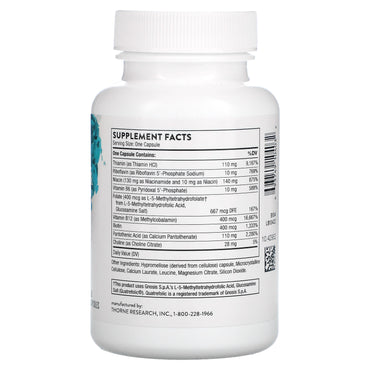 Thorne Research, Basic B Complex, 60 Capsules UPC 693749104032 | HiLife Vitamins