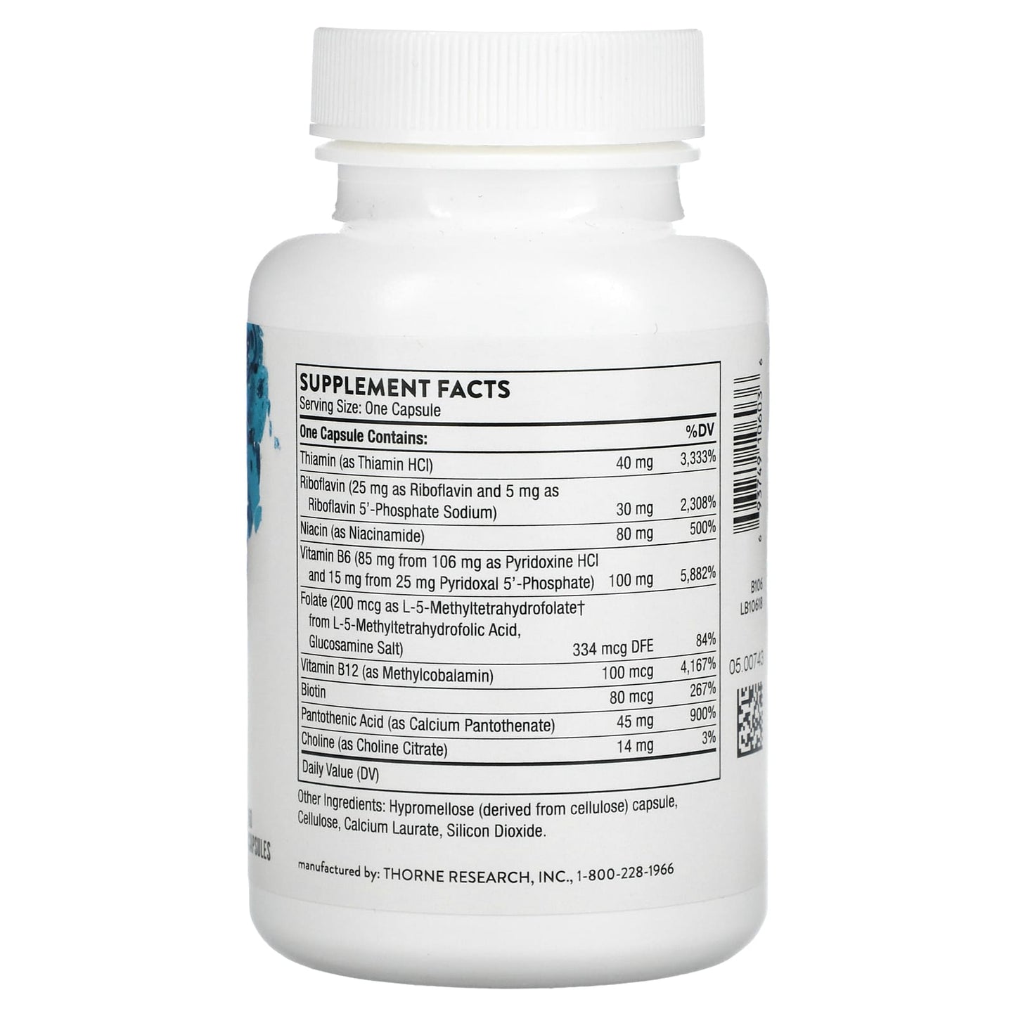 Thorne Research, B-Complex #6, 60 Capsules UPC 693749106036 | HiLife Vitamins