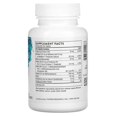 Thorne Research, B-Complex #12, 60 Capsules UPC 693749112037 | HiLife Vitamins