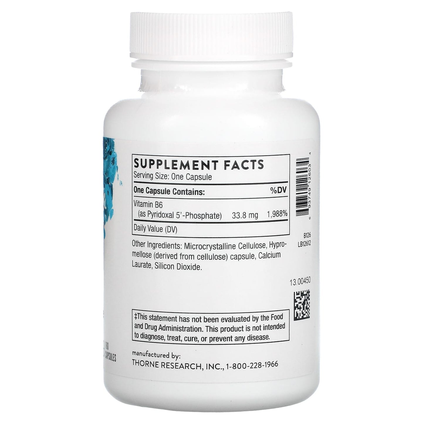 Thorne Research, Pyridoxal 5-Phosphate, 180 Capsules UPC 693749126034 | HiLife Vitamins