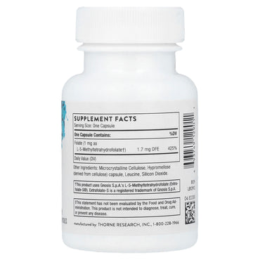 Thorne Research, 5-MTHF, 1 mg, 60 Capsules UPC 693749129011 | HiLife Vitamins
