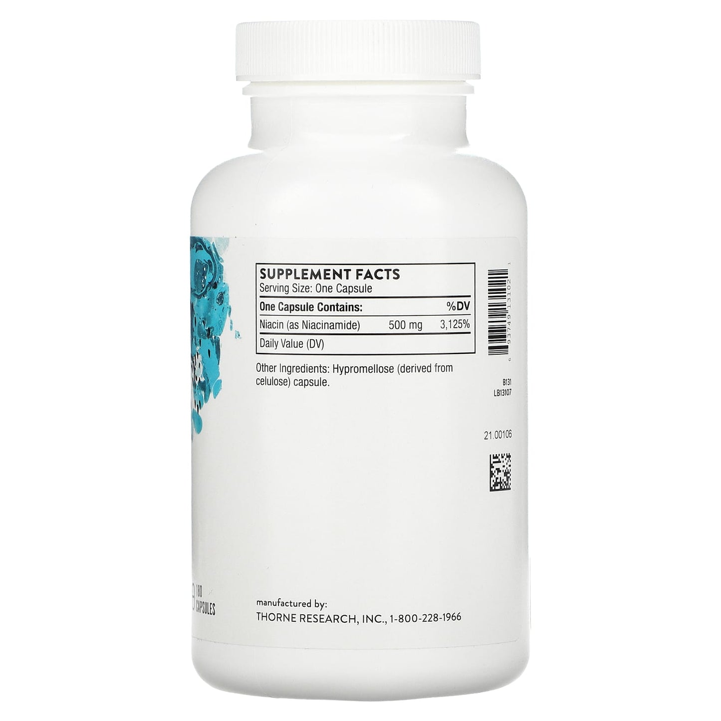 Thorne Research, Niacinamide, 180 Capsules UPC 693749131021 | HiLife Vitamins