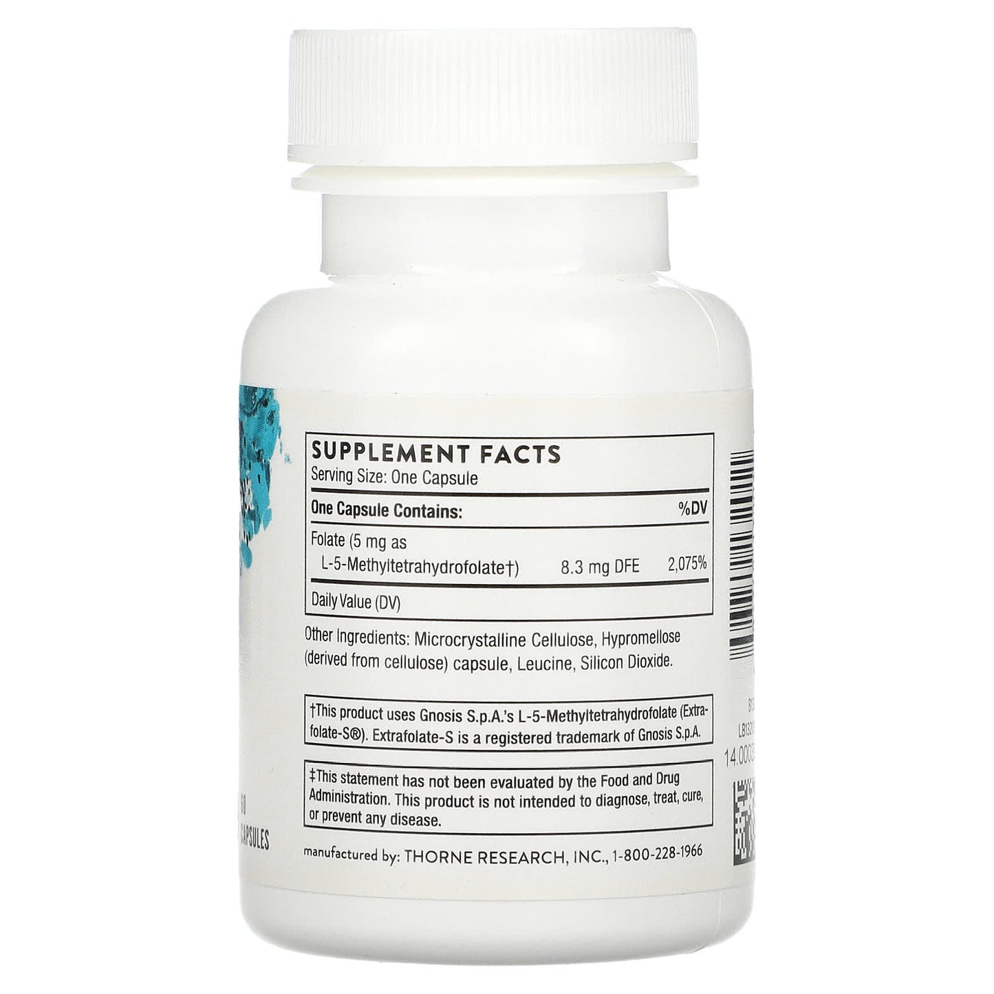 Thorne Research, 5-Mthf 5 mg (L-5-Methyltetrahydrofolate), 60 Capsules UPC 693749132011 | HiLife Vitamins