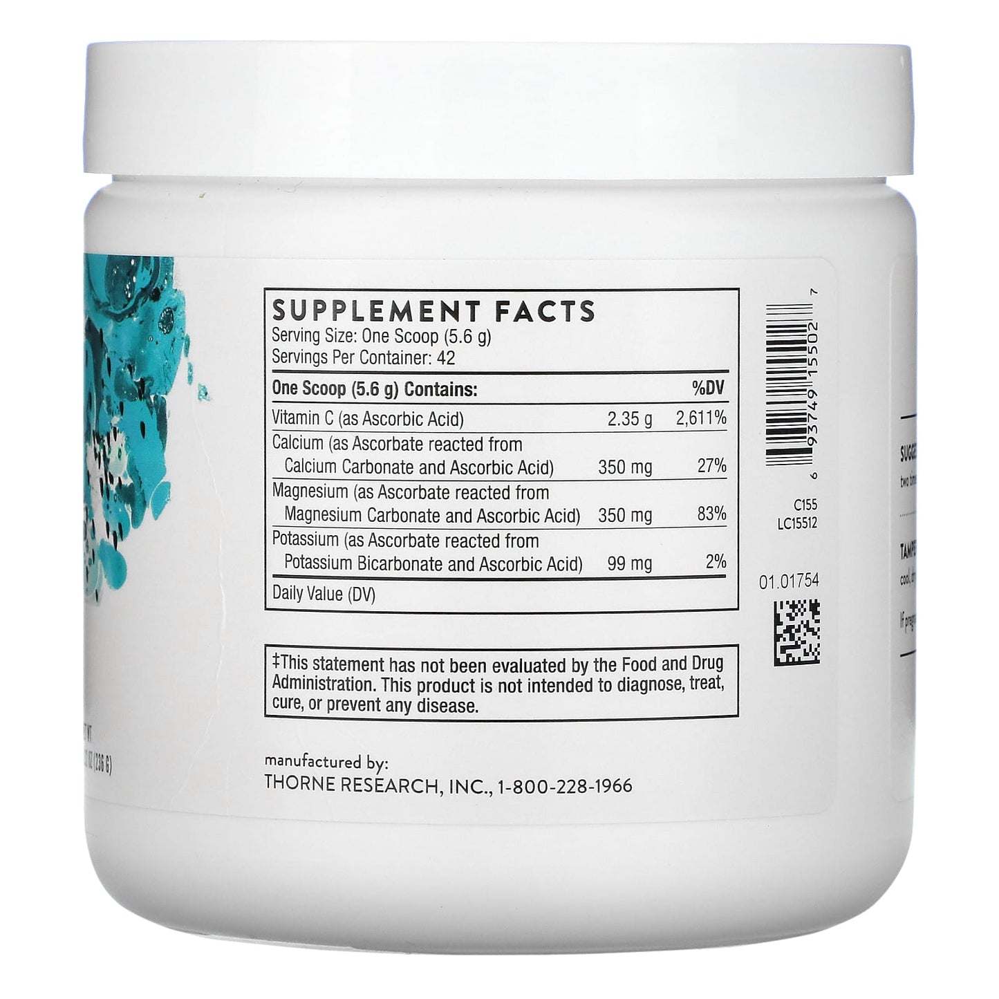 Thorne Research, Buffered C Powder, 8 Oz UPC 693749155027 | HiLife Vitamins
