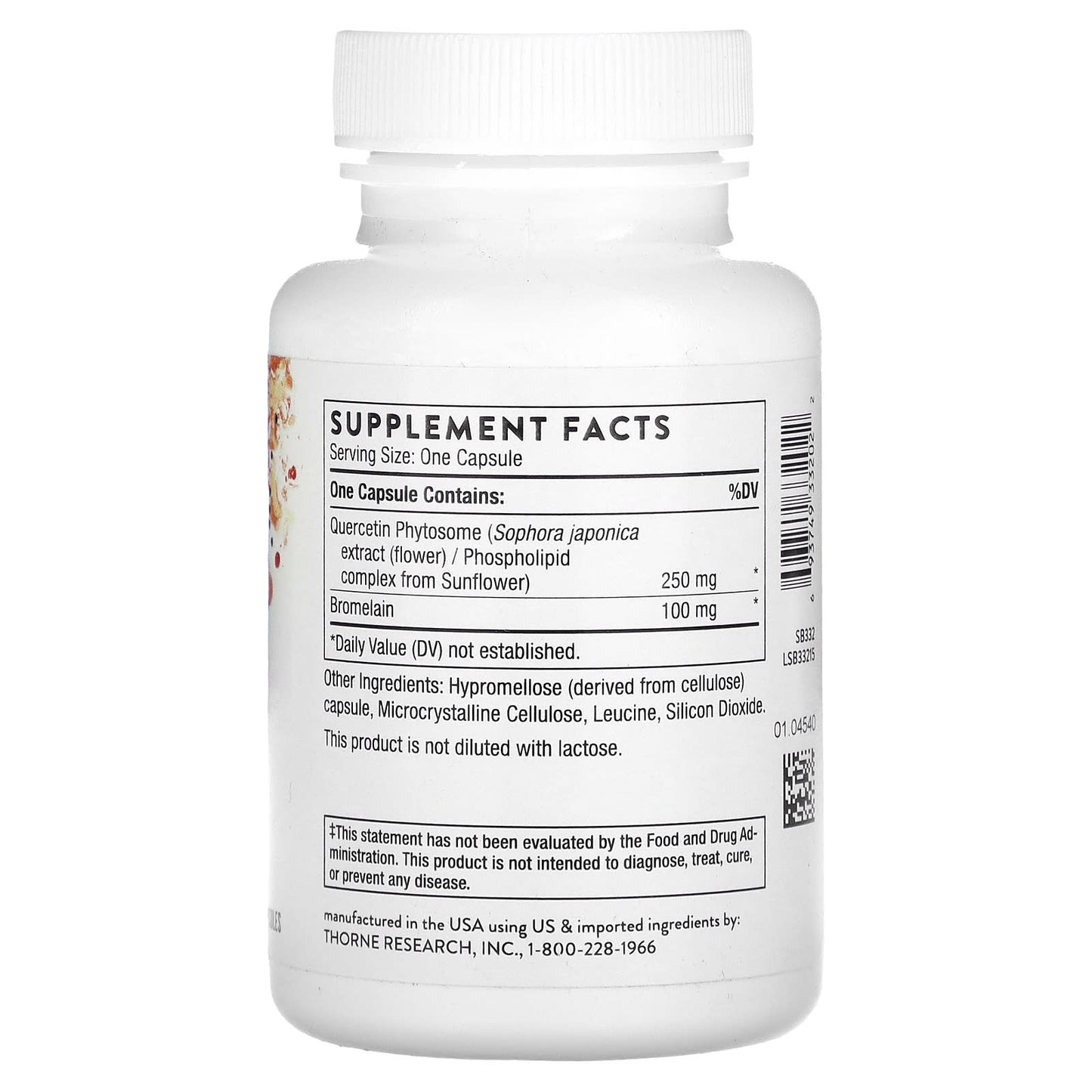 Thorne Research, Quercenase, 60 Capsules UPC 693749332022 | HiLife Vitamins