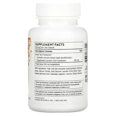 Thorne Research, Green Tea Phytosome, 60 Capsules UPC 693749336020 | HiLife Vitamins