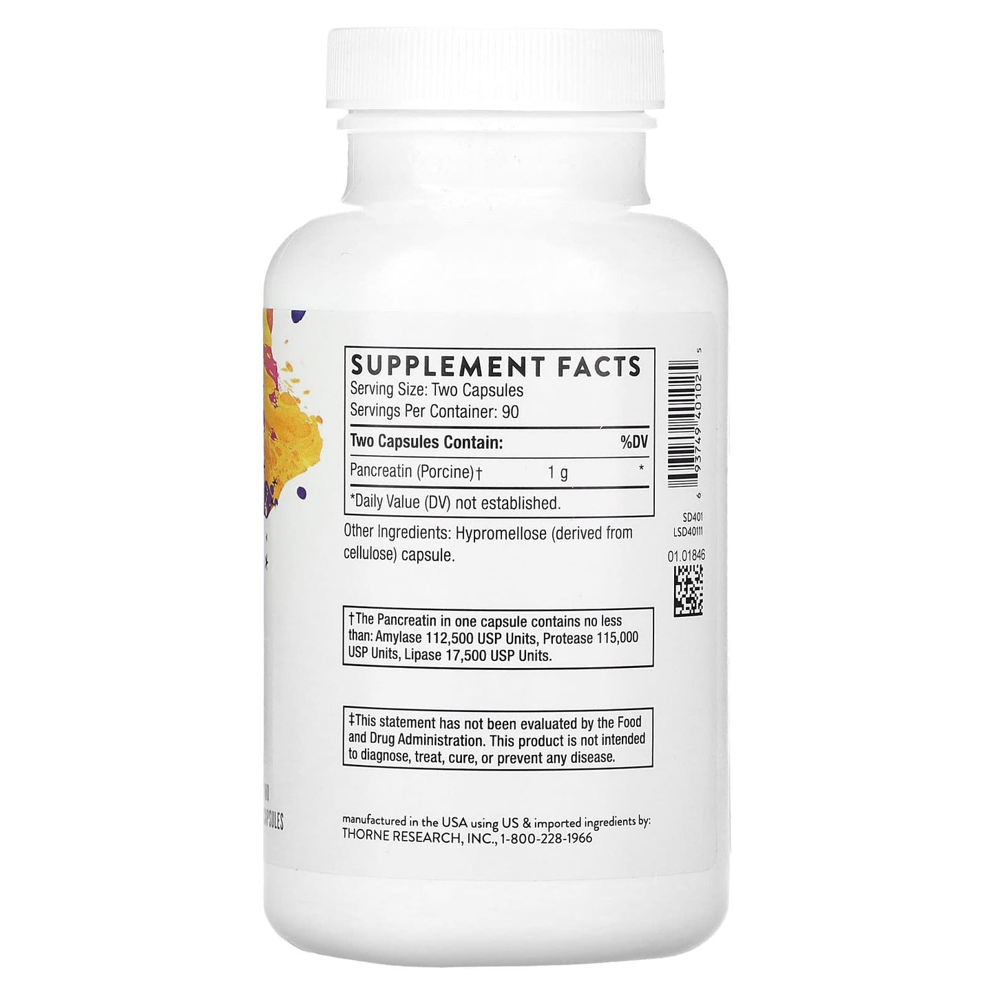 Thorne Research, Pancreatic Enzymes (formerly Dipan-9), 180 Capsules UPC 693749401025 | HiLife Vitamins