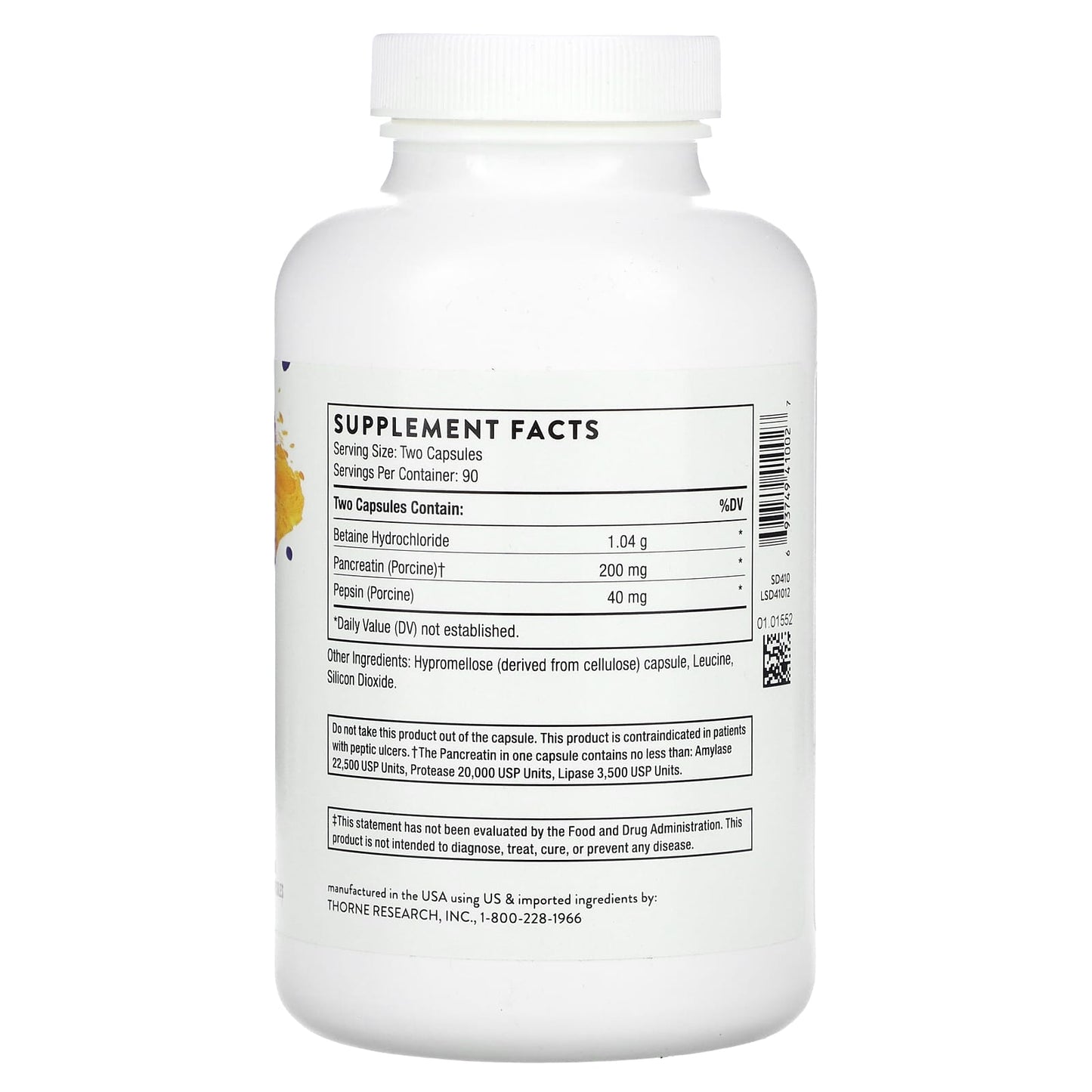 Thorne Research, Multi Enzyme, 180 Capsules UPC 693749410027 | HiLife Vitamins