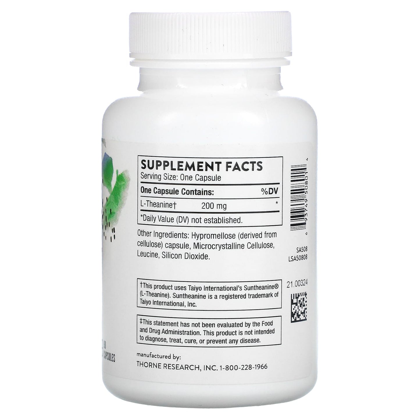 Thorne Research, Theanine, 90 Capsules UPC 693749508014 | HiLife Vitamins