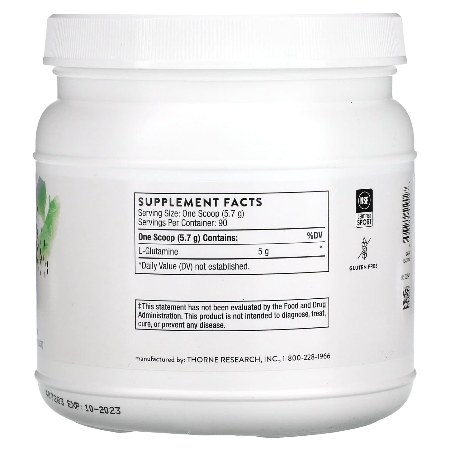 Thorne Research, L-Glutamine Powder, 18.1 oz UPC 693749519027 | HiLife Vitamins