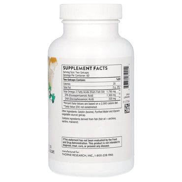 Thorne Research, Super EPA Pro, 120 Gelcaps UPC 693749610014 | HiLife Vitamins