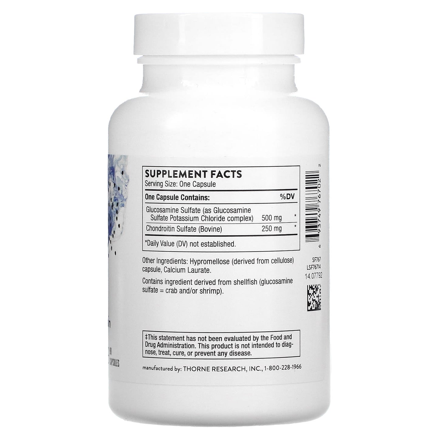Thorne Research, Glucosamine & Chondroitin, 90 Capsules UPC 693749767022 | HiLife Vitamins