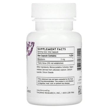 Thorne Research, Melaton-5, 60 Capsules UPC 693749780021 | HiLife Vitamins