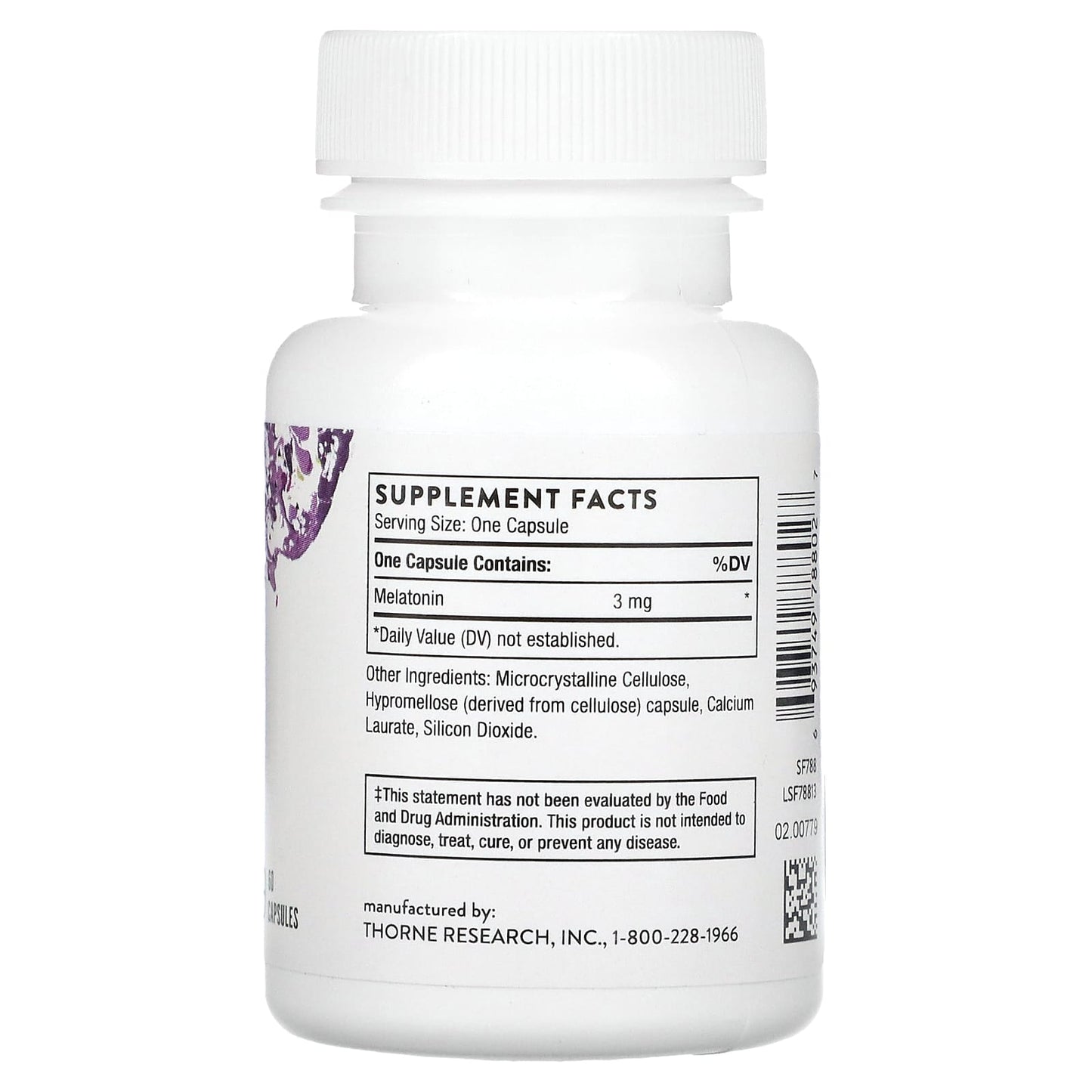 Thorne Research, Melaton-3, 60 Capsules UPC 693749788027 | HiLife Vitamins