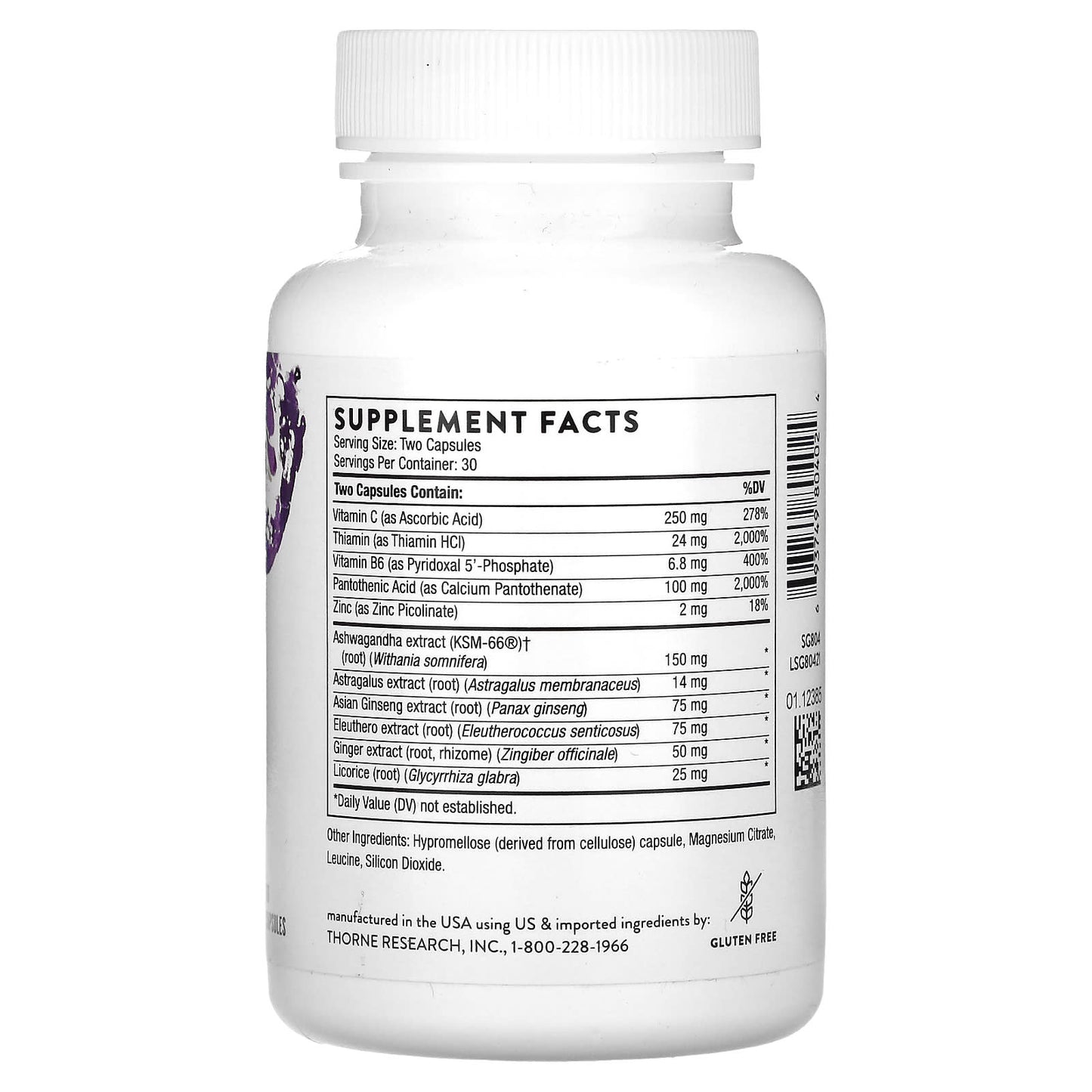 Thorne Research, Stress Balance, 60 Capsules UPC 693749804024 | HiLife Vitamins