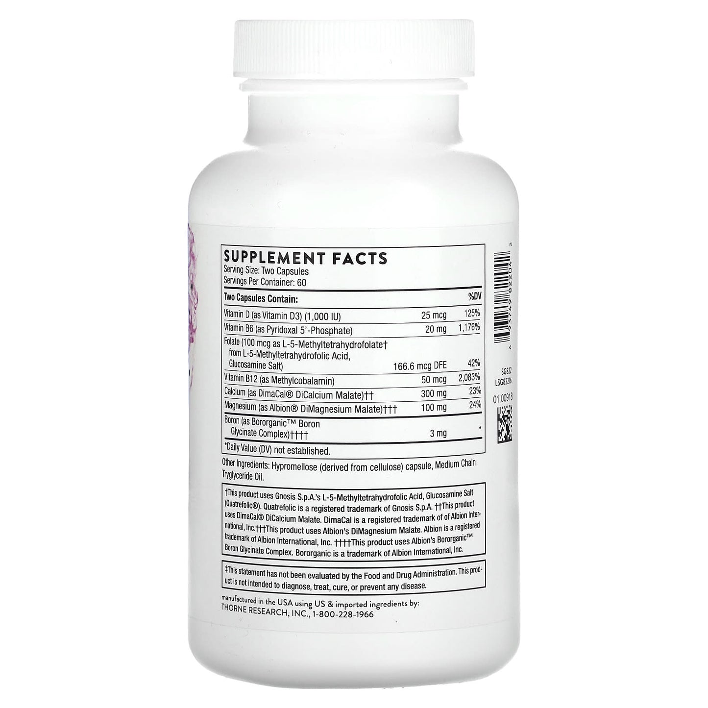 Thorne Research, Advanced Bone Support, 120 Capsules UPC 693749822042 | HiLife Vitamins