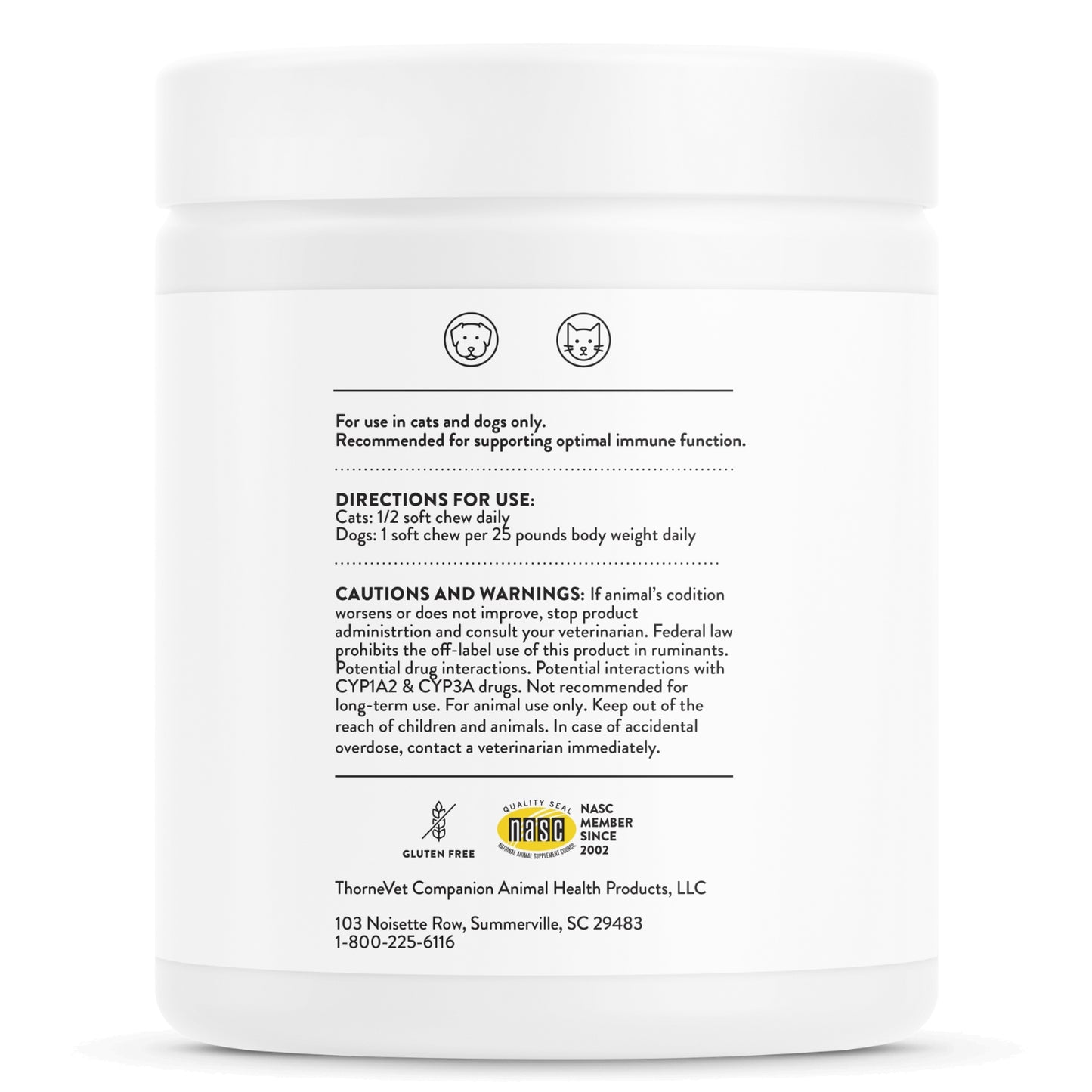 Thorne Vet, Immune Support Formula (formerly Immugen), 90 Soft Chews UPC 693749099437 | HiLife Vitamins
