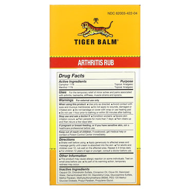 Tiger Balm, Tiger Balm Arthritis Rub, 4 Oz UPC 039278422047 | Hilife Vitamins