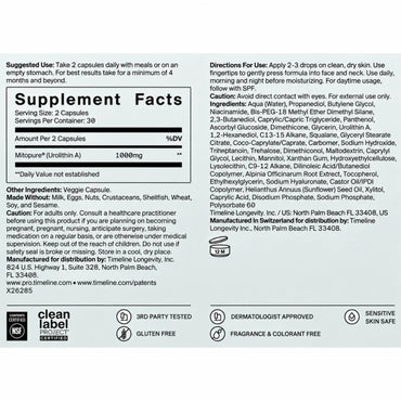Timeline, Mitopure Inside Out System Pro, 60-Day Supply UPC 810168810041 | Hilife Vitamins