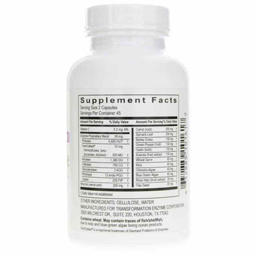 Transformation Enzyme, Super CellZyme, 90 Capsules UPC 632889101617 | HiLife Vitamins