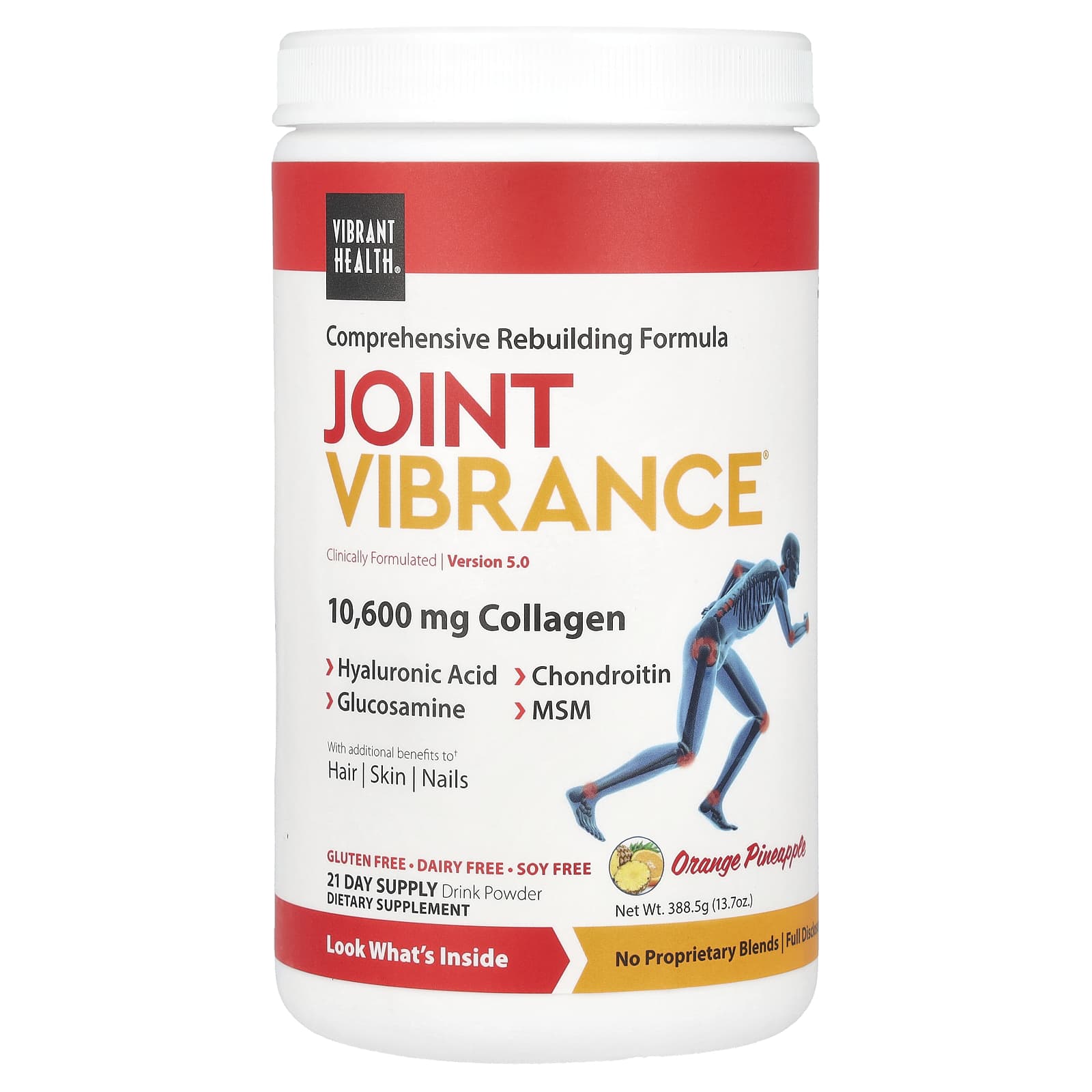 Vibrant Health, Joint Vibrance, Version 5.0, Orange Pineapple, 13.7 oz (388.5 g) UPC 074306800084 | HiLife Vitamins