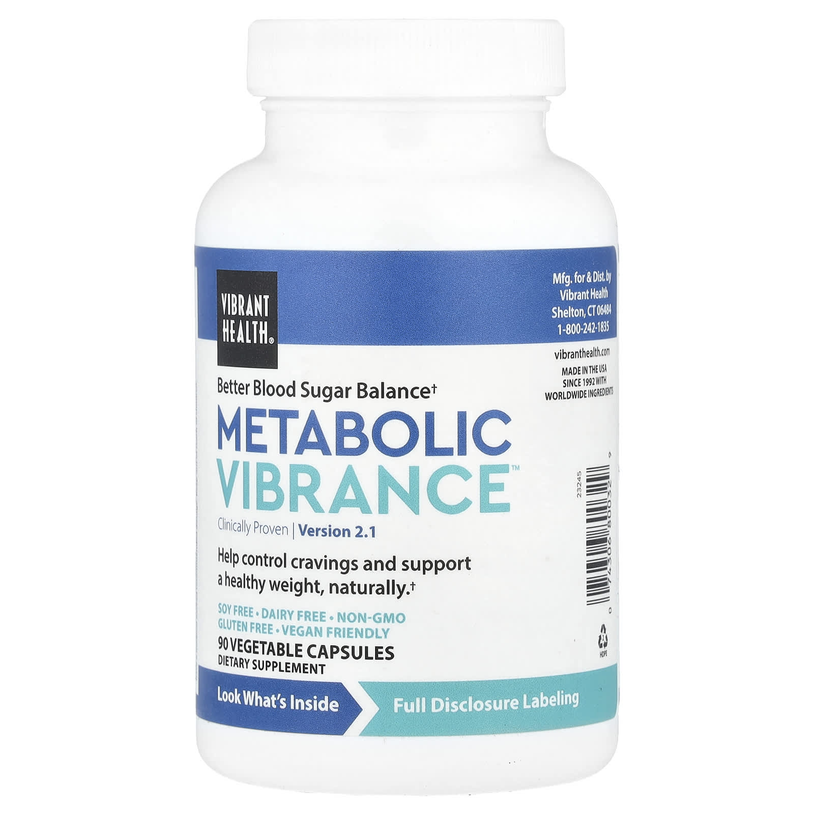Vibrant Health, Metabolic Vibrance, 90 Vegetable Capsules UPC 074306800329 | HiLife Vitamins
