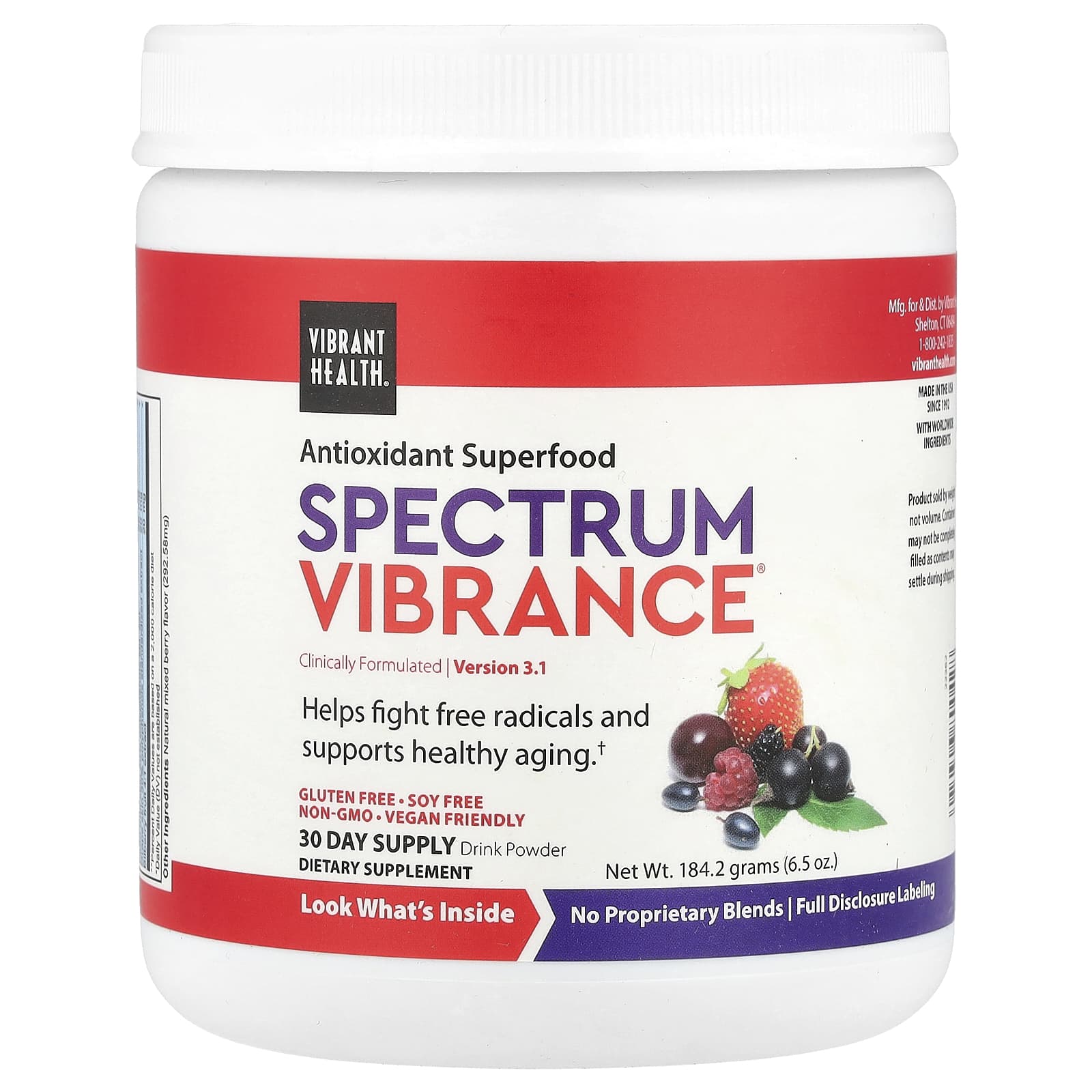 Vibrant Health, Spectrum Vibrance powder, 6.5 Oz UPC 074306800428 | HiLife Vitamins