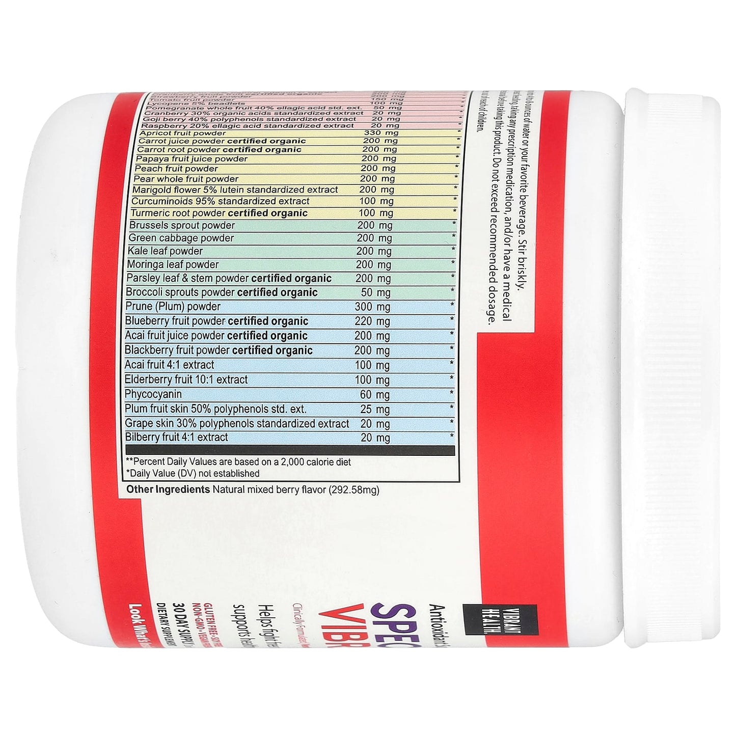 Vibrant Health, Spectrum Vibrance powder, 6.5 Oz UPC 074306800428 | HiLife Vitamins