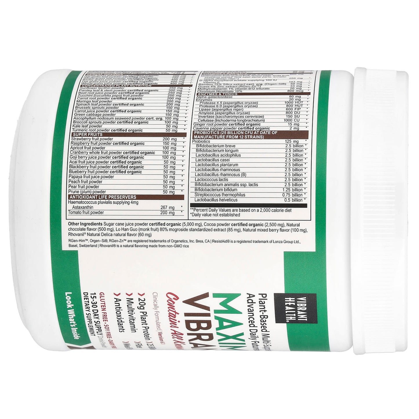 Vibrant Health, Maximum Vibrance, Version 7.0, Chocolate Chunk, 23.2 oz (659 g) UPC 074306801289 | HiLife Vitamins