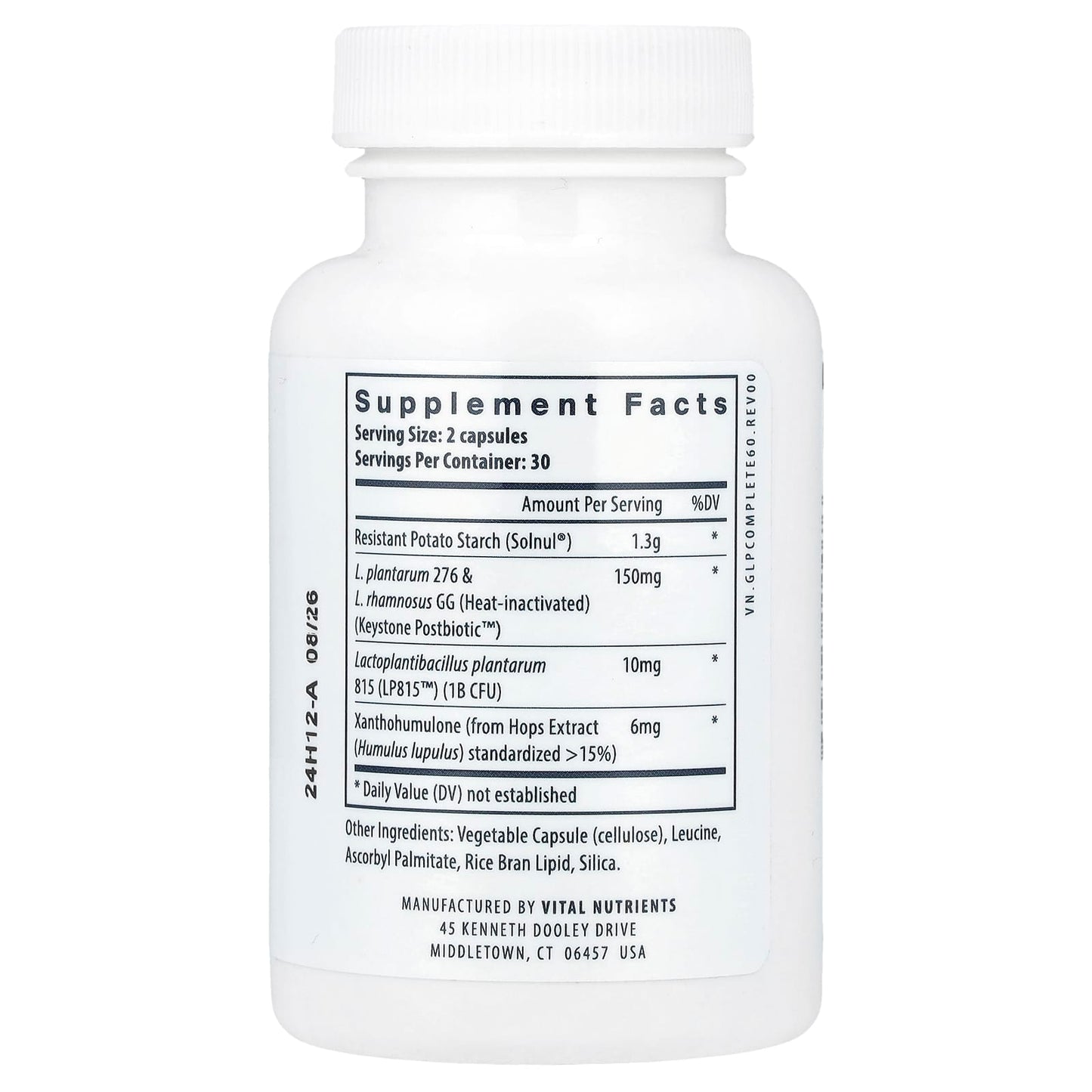Vital Nutrients, GLP-1 Complete, 60 Vegan Capsules UPC 693465000076 | HiLife Vitamins