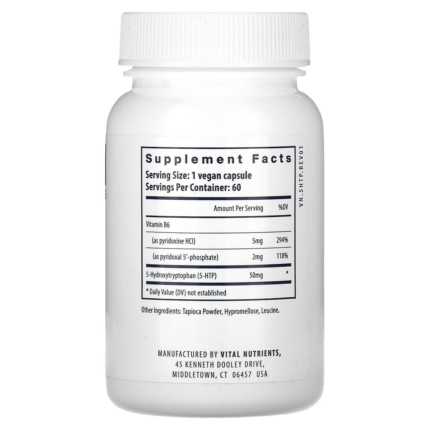 Vital Nutrients, 5-HTP, 50 mg, 60 Capsules UPC 693465100110 | HiLife Vitamins
