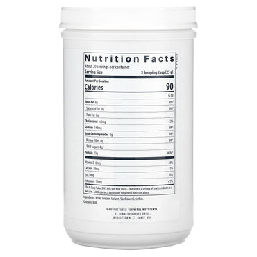 Vital Nutrients, ProWhey, 17.64 oz (500 g) UPC 693465112113 | HiLife Vitamins