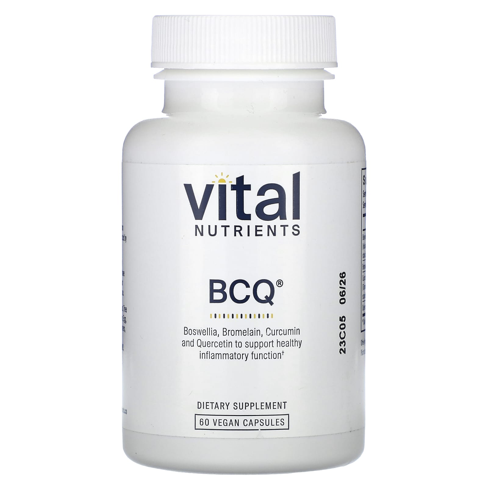 Vital Nutrients, BCQ, 60 Vegan Capsules UPC 693465202111 | HiLife Vitamins
