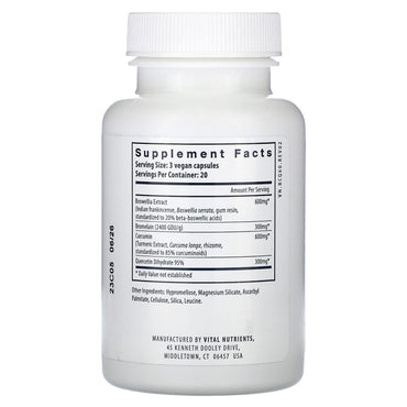 Vital Nutrients, BCQ, 60 Vegan Capsules UPC 693465202111 | HiLife Vitamins