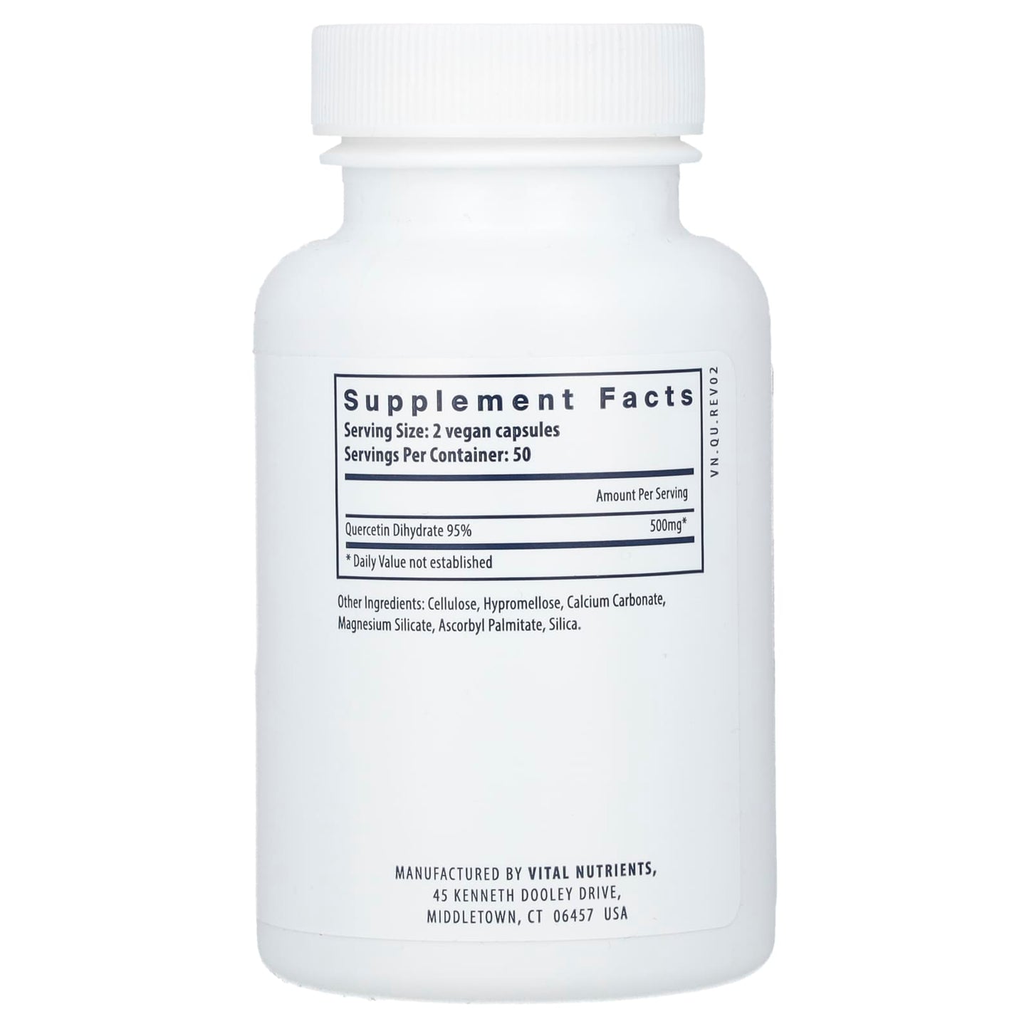 Vital Nutrients, Quercetin, 500 mg, 100 Vegan Capsules UPC 693465229118 | HiLife Vitamins