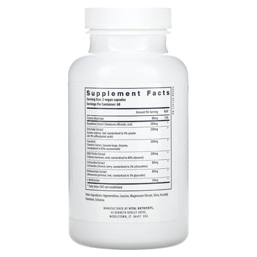 Vital Nutrients, Liver Support, 120 Vegan Capsules UPC 693465235218 | HiLife Vitamins