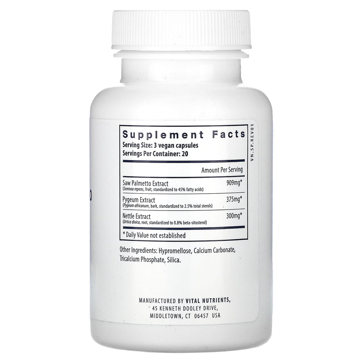 Vital Nutrients, Saw Palmetto Pygeum Nettle Root, 60 Vegan Capsules UPC 693465237113 | HiLife Vitamins