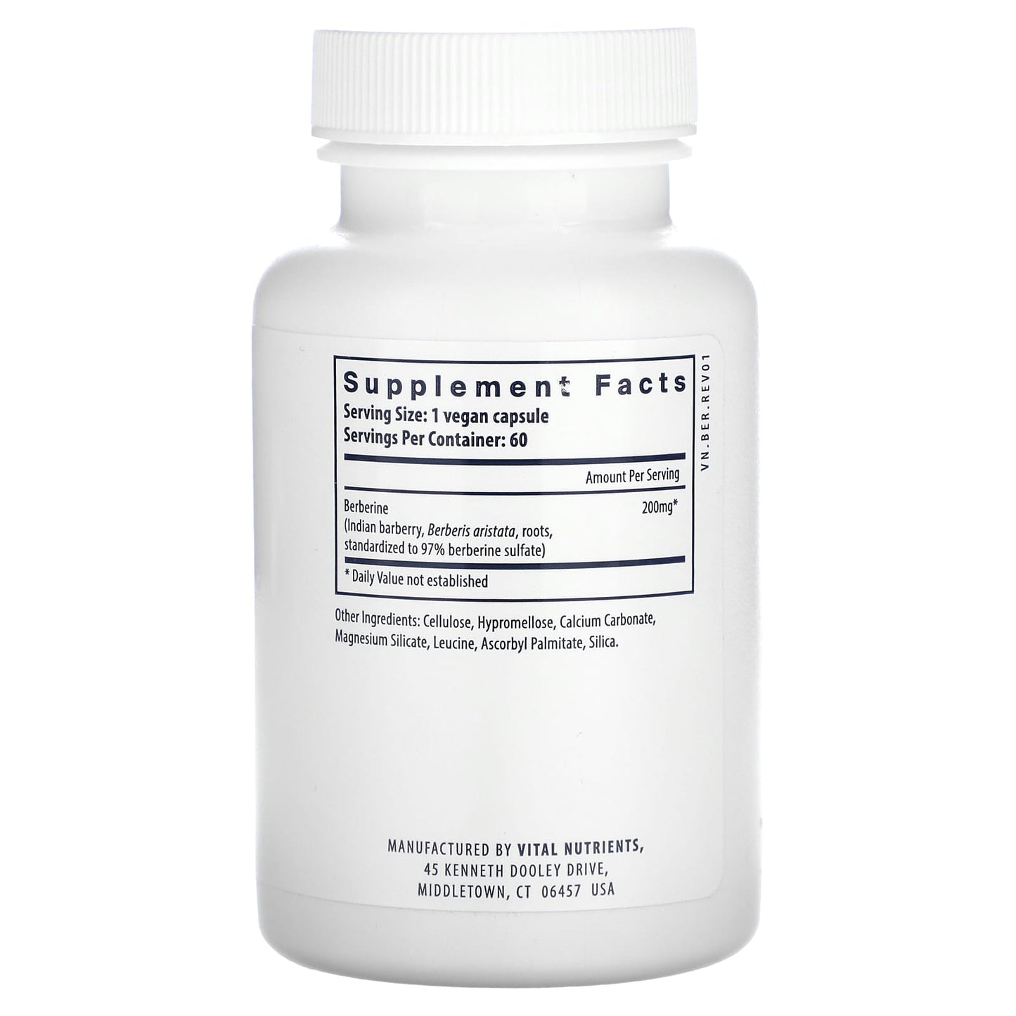 Vital Nutrients, Berberine, 200 mg, 60 Vegan Capsules UPC 693465254110 | HiLife Vitamins
