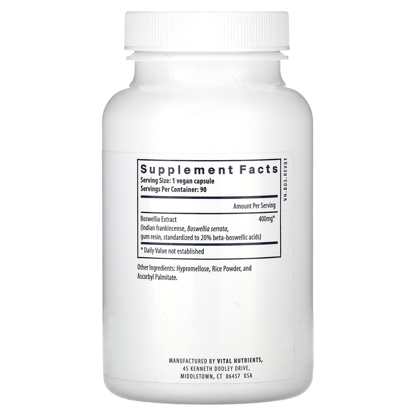 Vital Nutrients, Boswellia Extract, 90 Vegan Capsules UPC 693465256114 | HiLife Vitamins