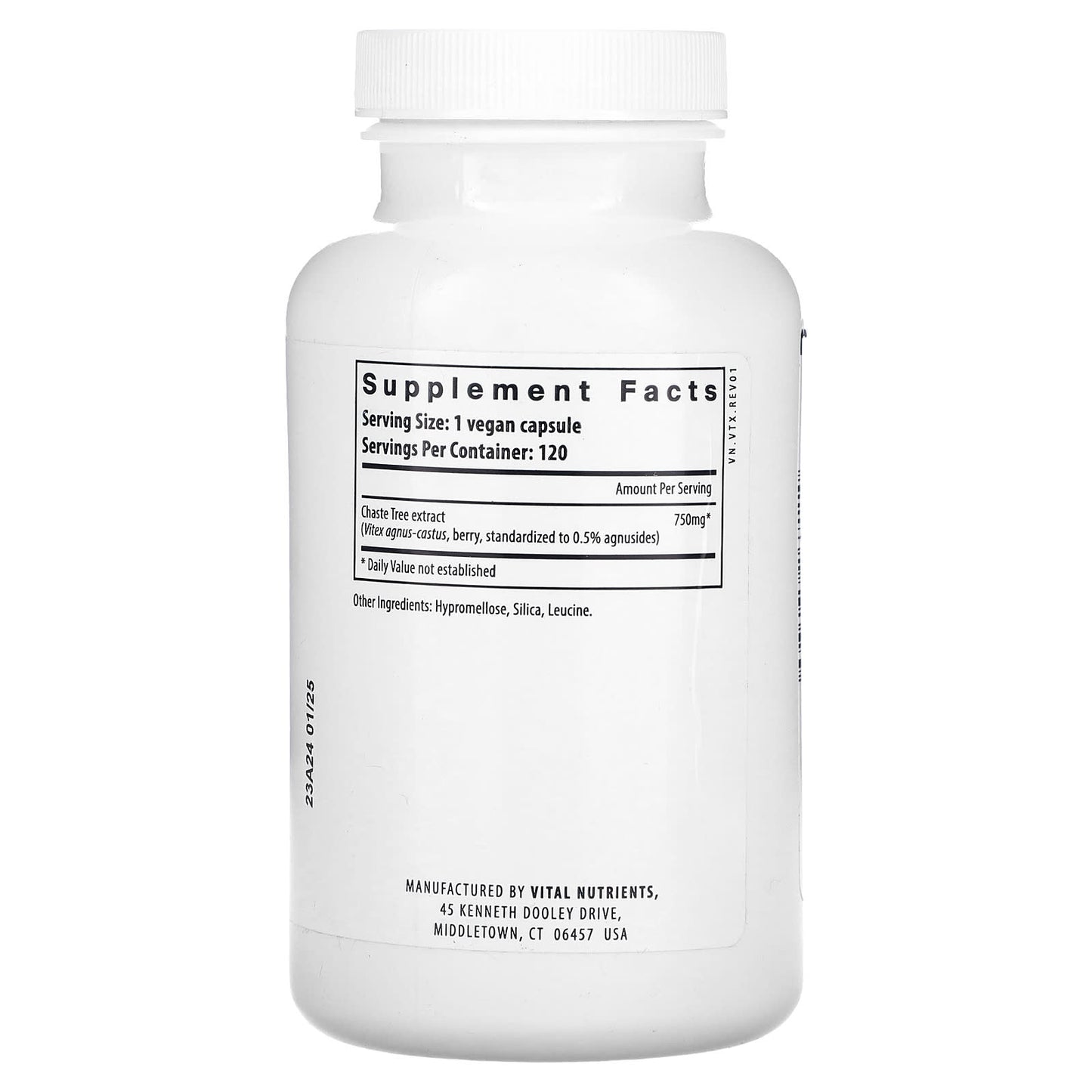 Vital Nutrients, Vitex 750, 120 Vegan Capsules UPC 693465267110 | HiLife Vitamins
