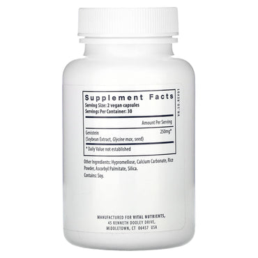 Vital Nutrients, Genistein, 60 Vegan Capsules UPC 693465268117 | HiLife Vitamins