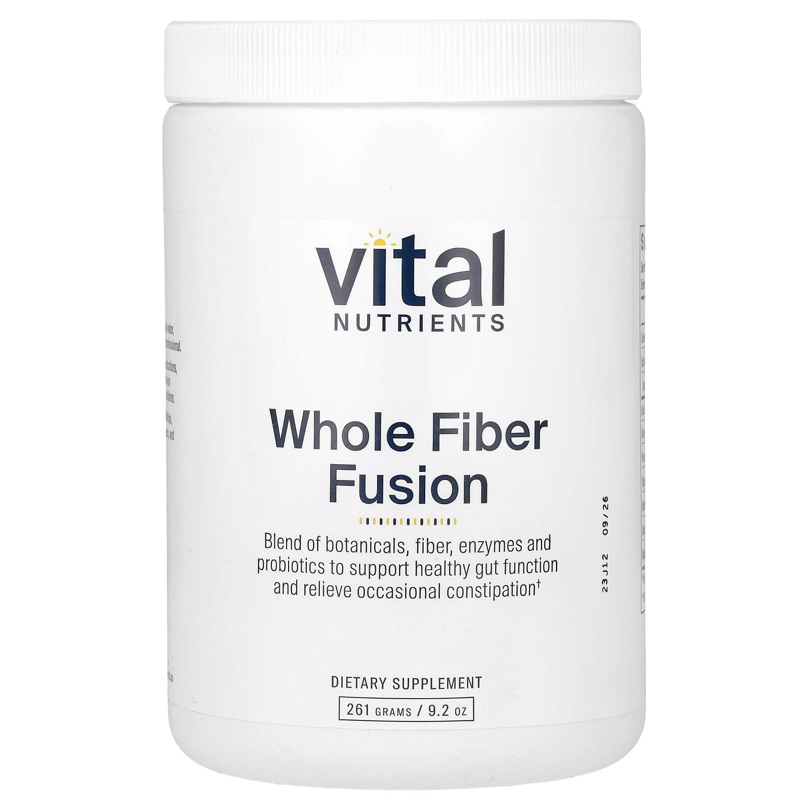 Vital Nutrients, Whole Fiber Fusion, 9.2 oz (261 g) UPC 693465277119 | HiLife Vitamins