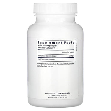 Vital Nutrients, Strontium Citrate, 90 Vegan Capsules UPC 693465312117 | HiLife Vitamins