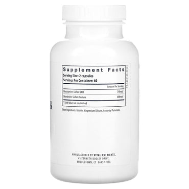 Vital Nutrients, Glucosamine & Chondroitin, 120 Capsules UPC 693465413210 | HiLife Vitamins