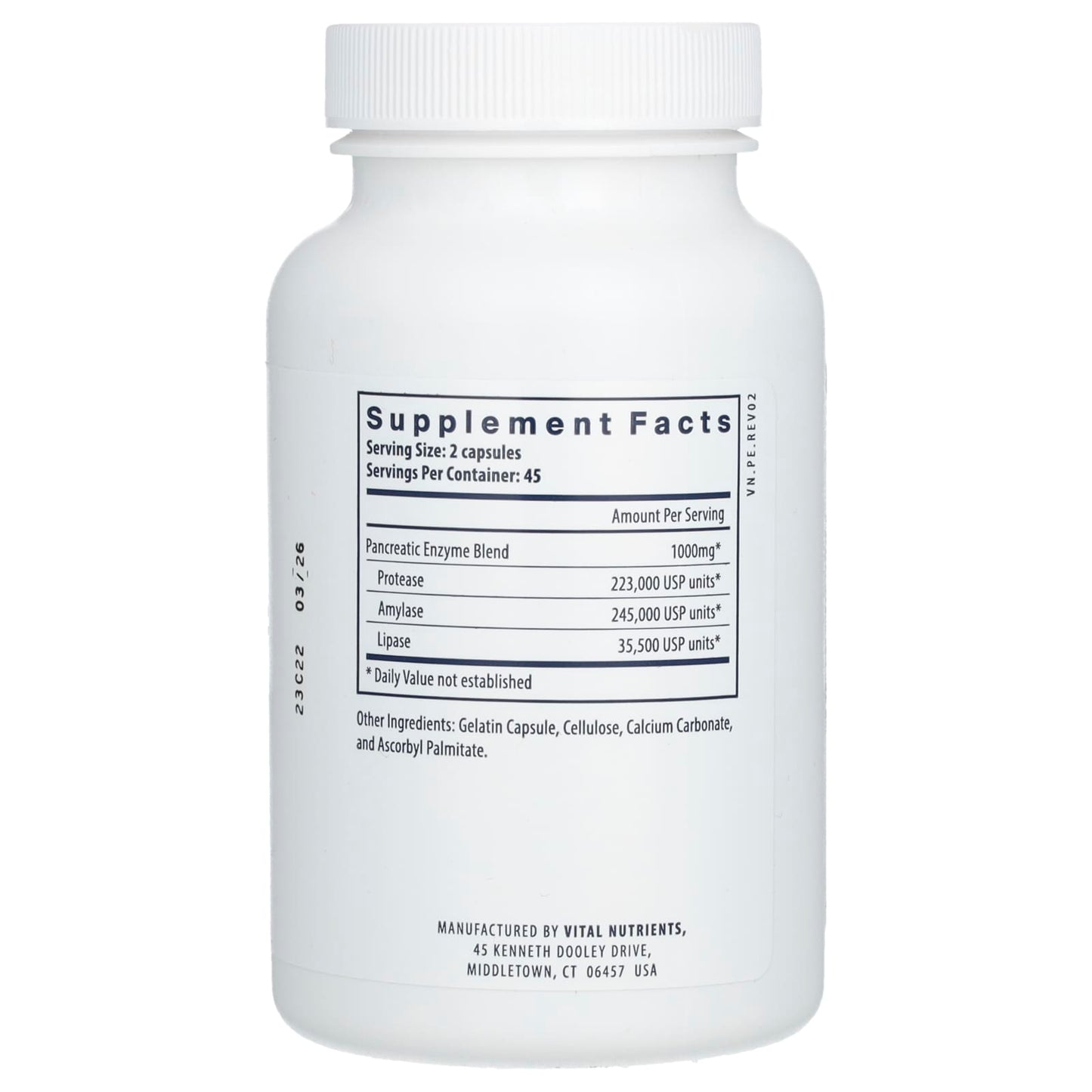 Vital Nutrients, Pancreatic Enzymes, 90 Capsules UPC 693465417119 | HiLife Vitamins