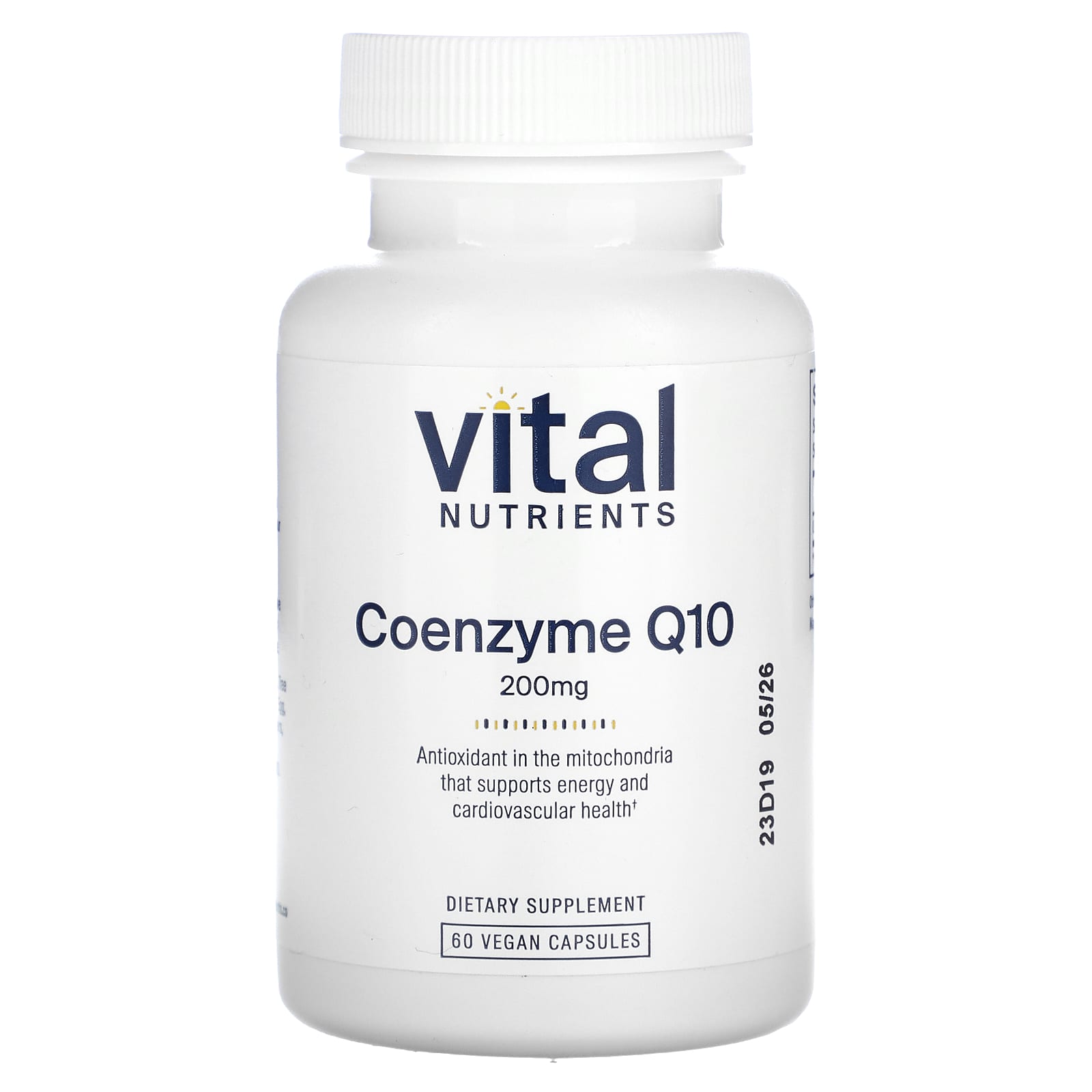 Vital Nutrients, Coenzyme Q10, 200 mg, 60 Vegan Capsules UPC 693465418116 | HiLife Vitamins