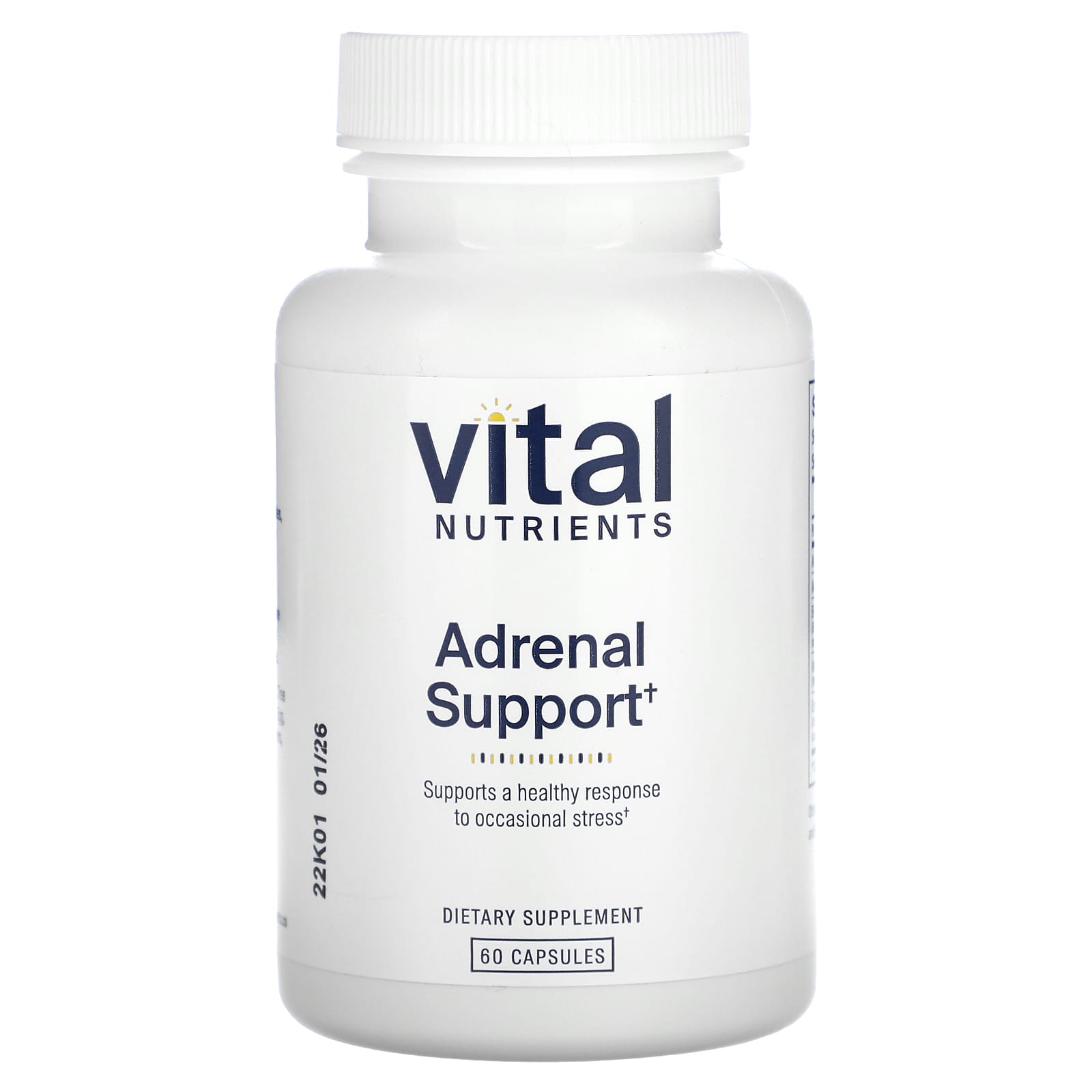 Vital Nutrients, Adrenal Support, 60 Capsules UPC 693465423110 | HiLife Vitamins