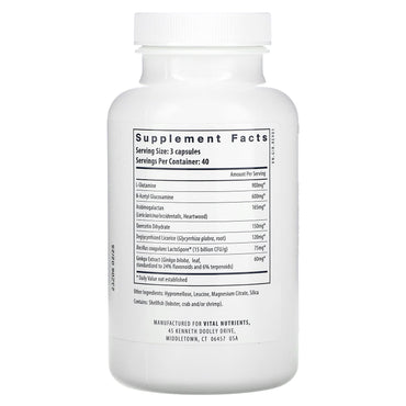 Vital Nutrients, Gi Repair Nutrients, 120 Capsules UPC 693465426111 | HiLife Vitamins