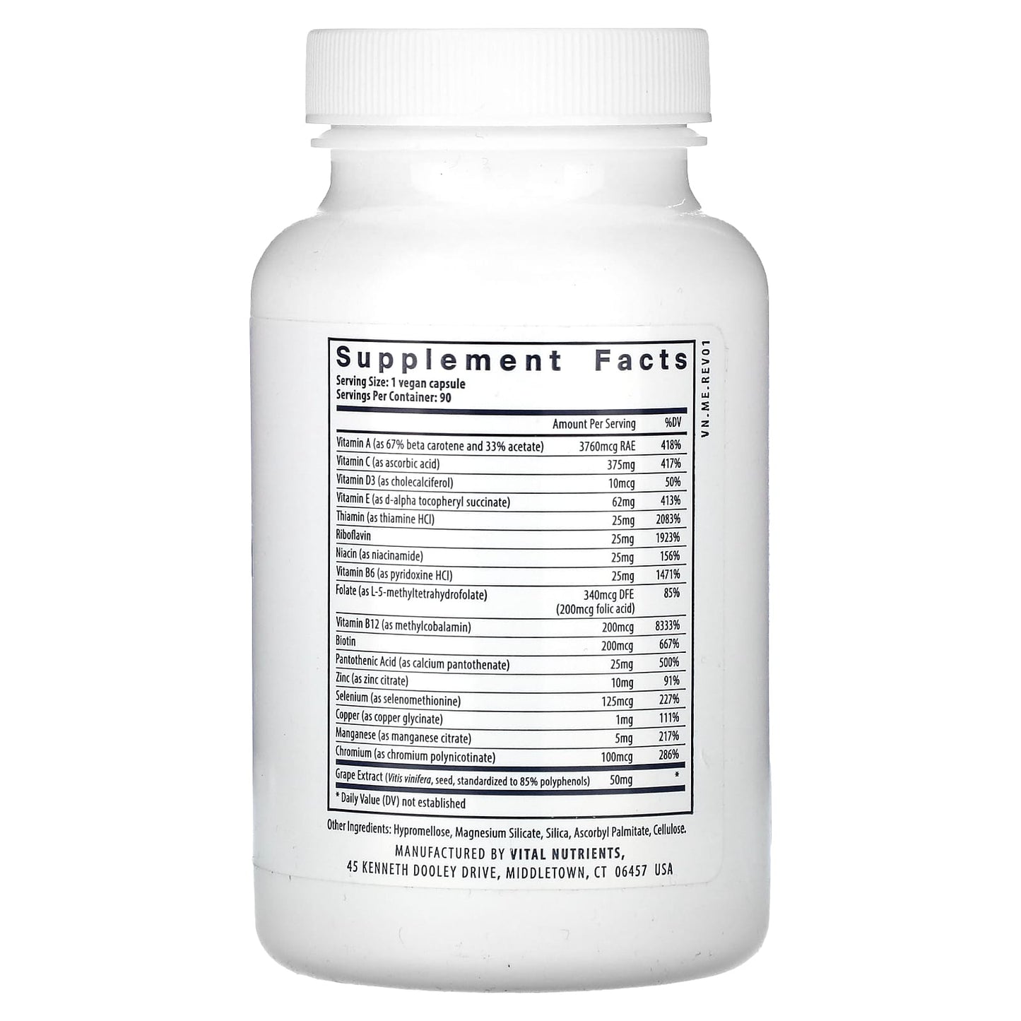 Vital Nutrients, Minimal and Essential, 90 Vegan Capsules UPC 693465502112 | HiLife Vitamins